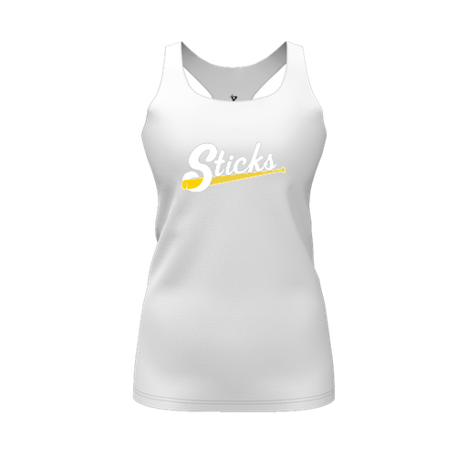 [FT0TRBWH-FYS-LOGO1] Decker Racerback Tank Top (Female Youth S, White, Logo 1)