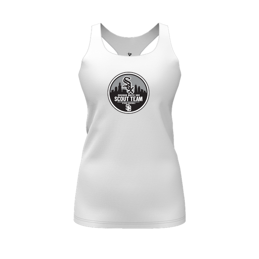 [FT0TRBWH-FYS-LOGO2] Decker Racerback Tank Top (Female Youth S, White, Logo 2)
