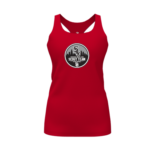[FT0TRBRD-FYS-LOGO2] Decker Racerback Tank Top (Female Youth S, Red, Logo 2)