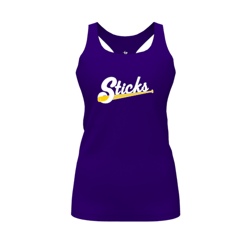 [FT0TRBPP-FYS-LOGO1] Decker Racerback Tank Top (Female Youth S, Purple, Logo 1)