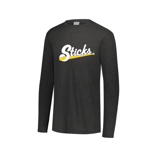 [FTLCUBBK-AXS-LOGO1] Decker Men's Tri-Blend T-Shirt - Long Sleeve (Adult XS, Black, Logo 1)