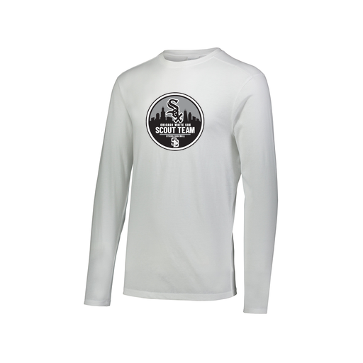 [FTLCUBWH-AXS-LOGO2] Decker Men's Tri-Blend T-Shirt - Long Sleeve (Adult XS, White, Logo 2)