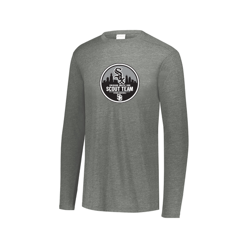 [FTLCUBGY-AXS-LOGO2] Decker Men's Tri-Blend T-Shirt - Long Sleeve (Adult XS, Gray, Logo 2)