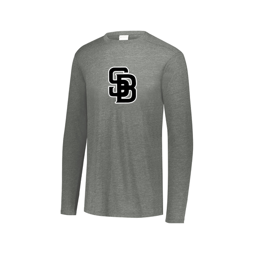 [FTLCUBGY-AXS-LOGO3] Decker Men's Tri-Blend T-Shirt - Long Sleeve (Adult XS, Gray, Logo 3)