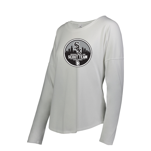 [FTLCUBWH-FAS-LOGO2] Decker Women's Tri-Blend T-Shirt - Long Sleeve (Female Adult S, White, Logo 2)
