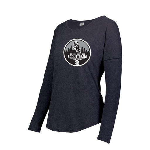 [FTLCUBNV-FAS-LOGO2] Decker Women's Tri-Blend T-Shirt - Long Sleeve (Female Adult S, Navy, Logo 2)